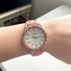 Pink floral watch